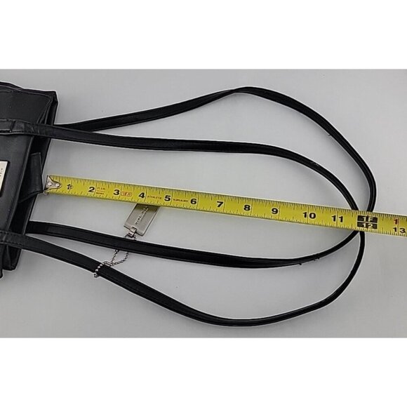 Nine West Black Faux Leather Purse  Pre-owned Classic Professional Y2K EUC 10"x8 - Picture 6 of 11